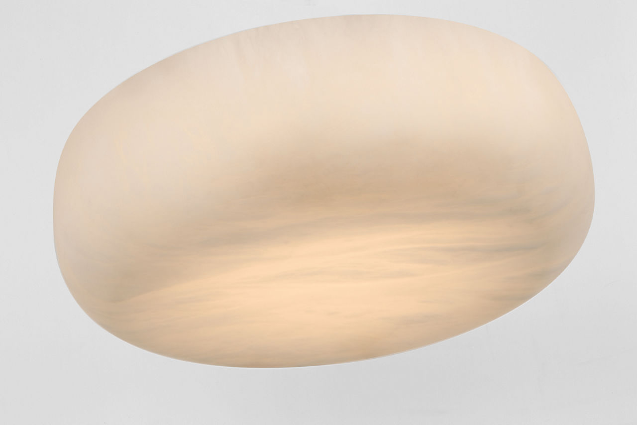 Formosa 17" Flush Mount | Alabaster and Antique-Burnished Brass
