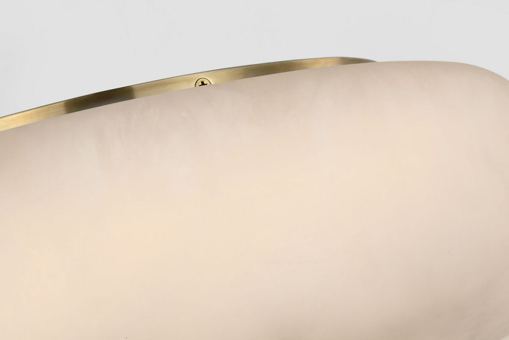 Formosa 17" Flush Mount | Alabaster and Antique-Burnished Brass