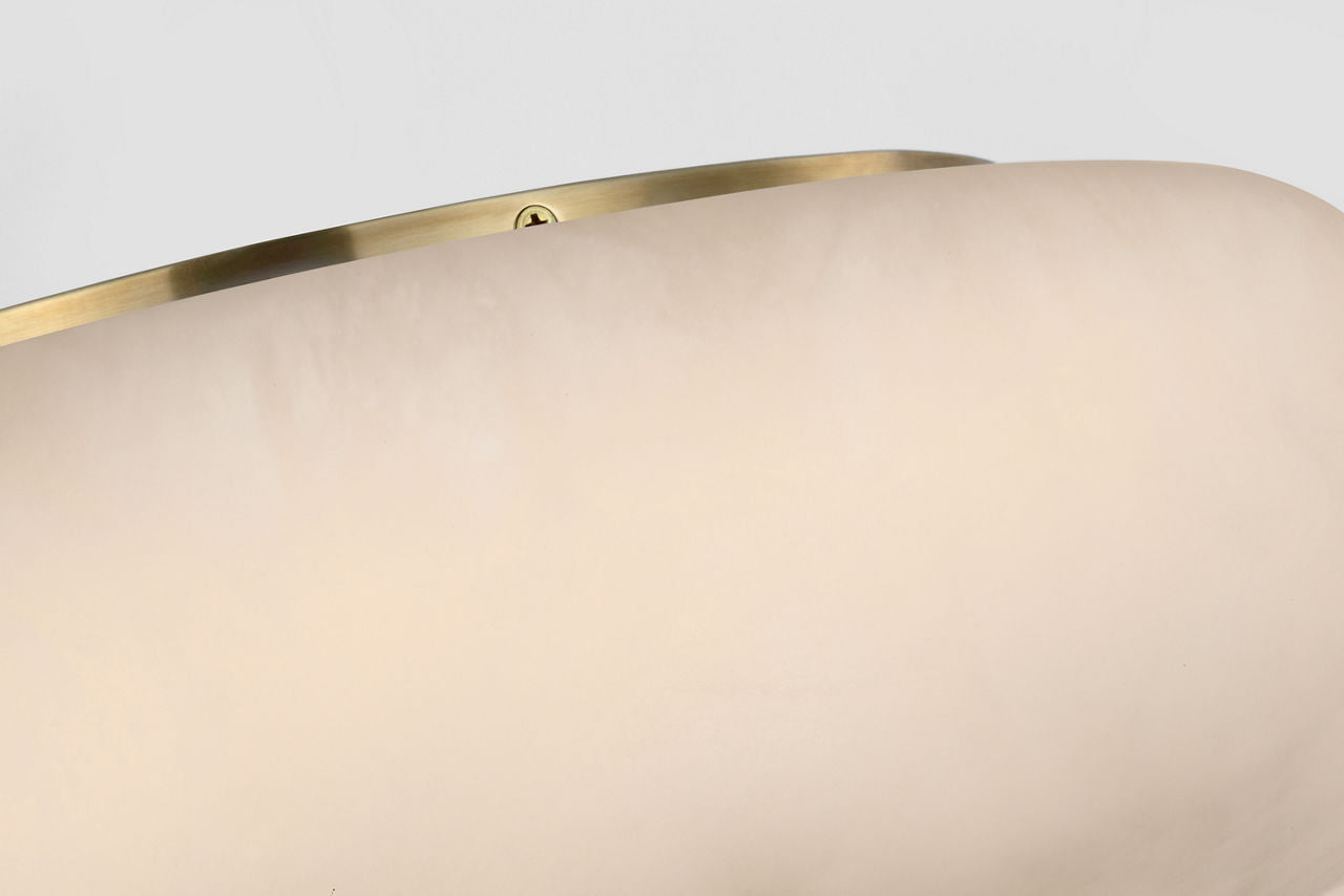 Formosa 17" Flush Mount | Alabaster and Antique-Burnished Brass