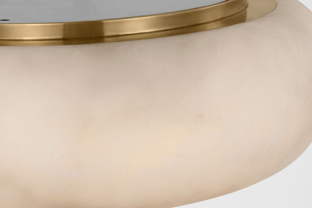 Formosa 17" Flush Mount | Alabaster and Antique-Burnished Brass