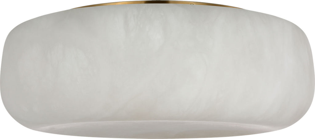 Formosa 17" Flush Mount | Alabaster and Antique-Burnished Brass