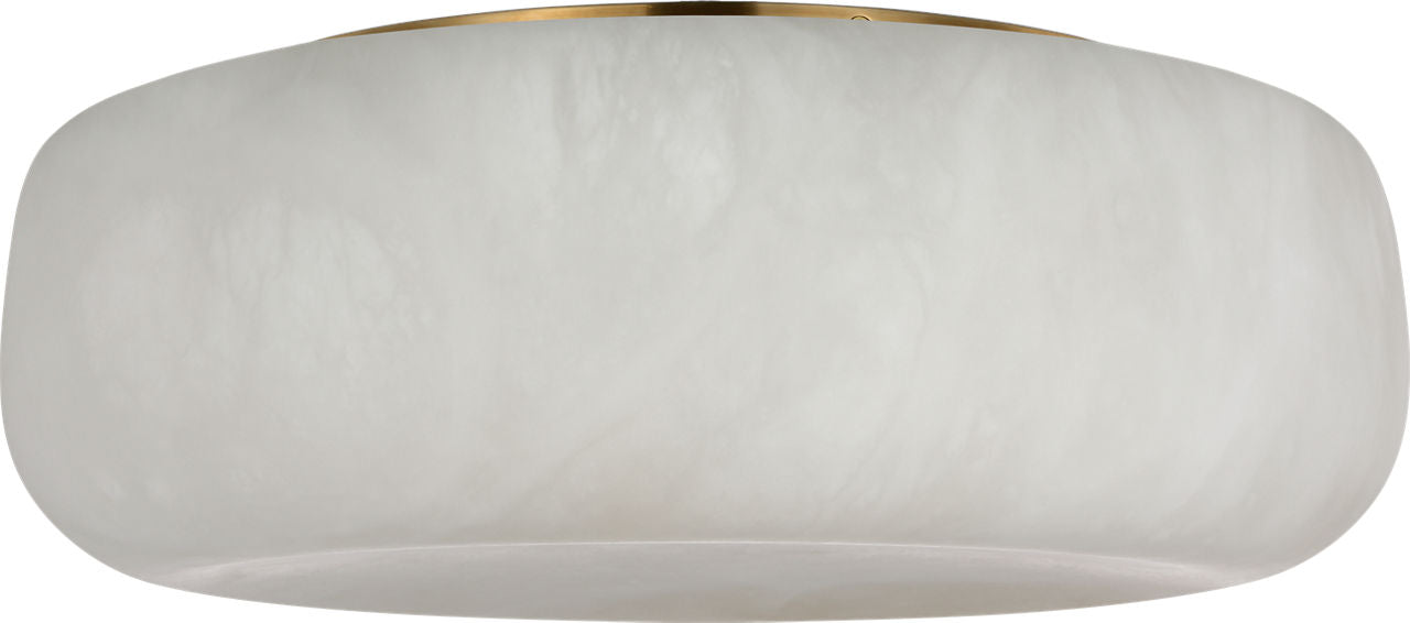 Formosa 17" Flush Mount | Alabaster and Antique-Burnished Brass
