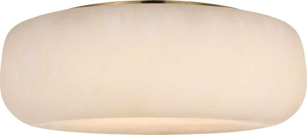 Formosa 17" Flush Mount | Alabaster and Antique-Burnished Brass