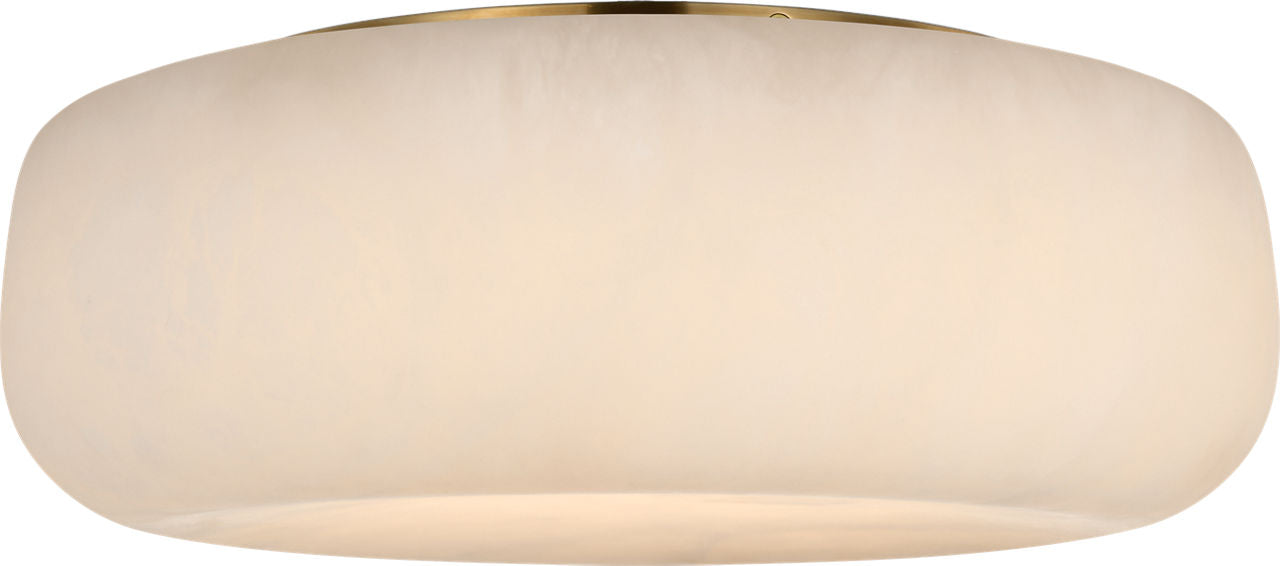 Formosa 17" Flush Mount | Alabaster and Antique-Burnished Brass