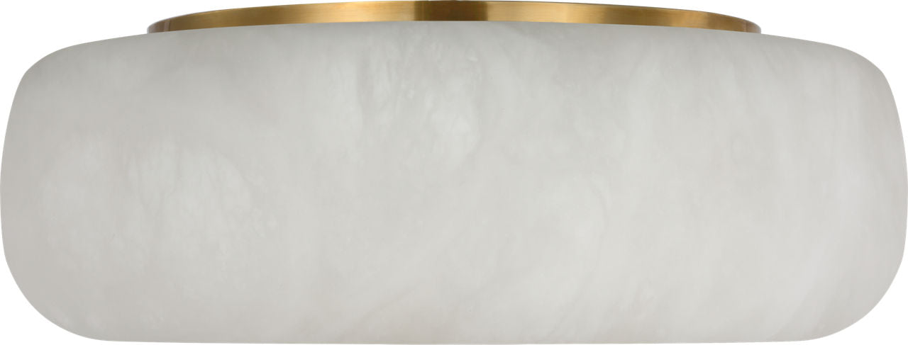 Formosa 17" Flush Mount | Alabaster and Antique-Burnished Brass