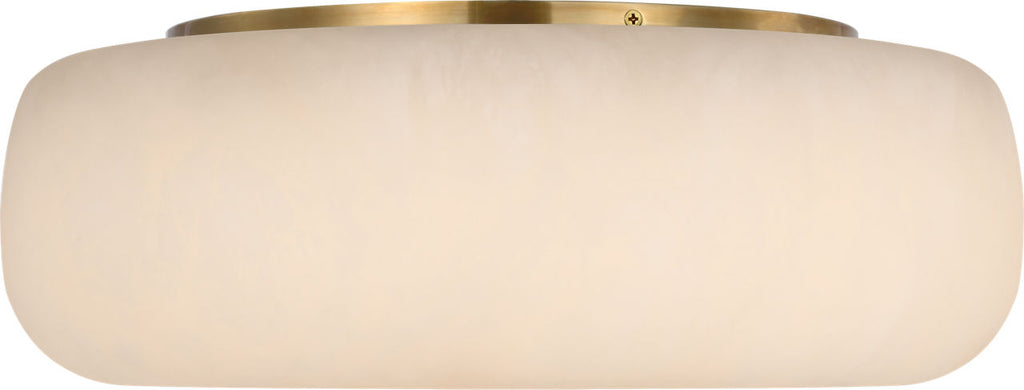 Formosa 17" Flush Mount | Alabaster and Antique-Burnished Brass