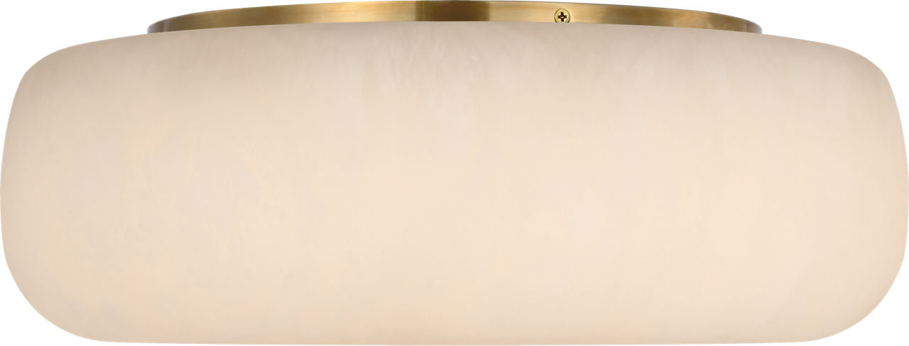Formosa 17" Flush Mount | Alabaster and Antique-Burnished Brass