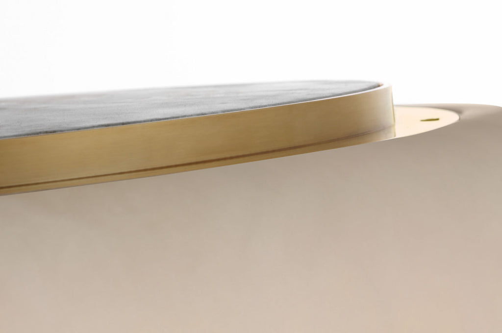 Formosa 22" Flush Mount | Alabaster and Antique-Burnished Brass