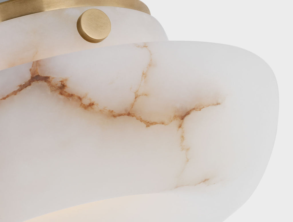 Cappello 6" Flush Mount | Alabaster and Antique-Burnished Brass