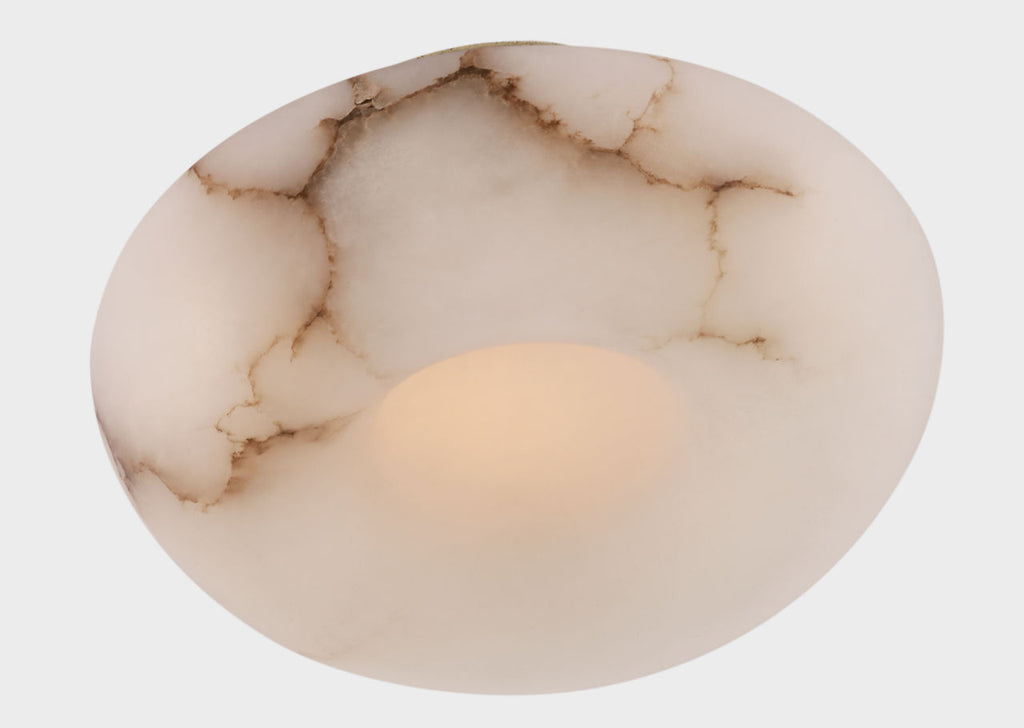 Cappello 6" Flush Mount | Alabaster and Antique-Burnished Brass