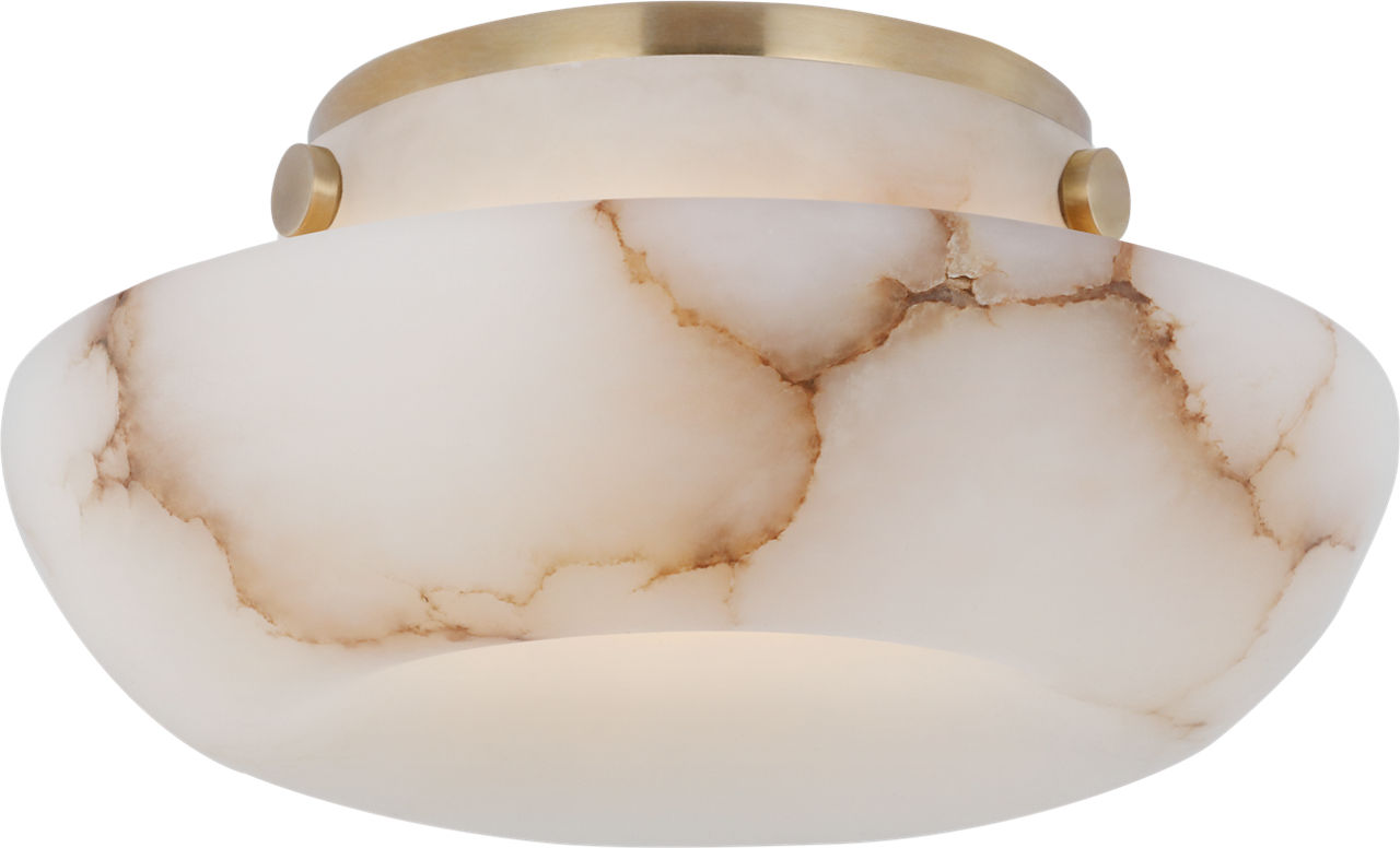 Cappello 6" Flush Mount | Alabaster and Antique-Burnished Brass