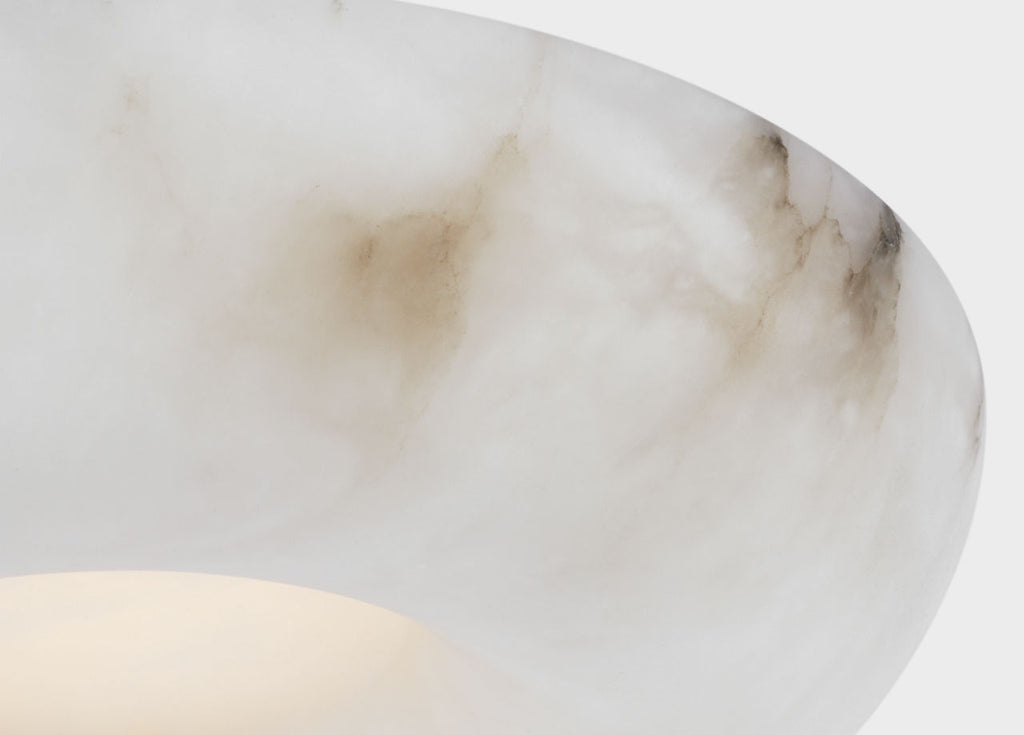 Cappello 12" Flush Mount | Alabaster and Antique-Burnished Brass