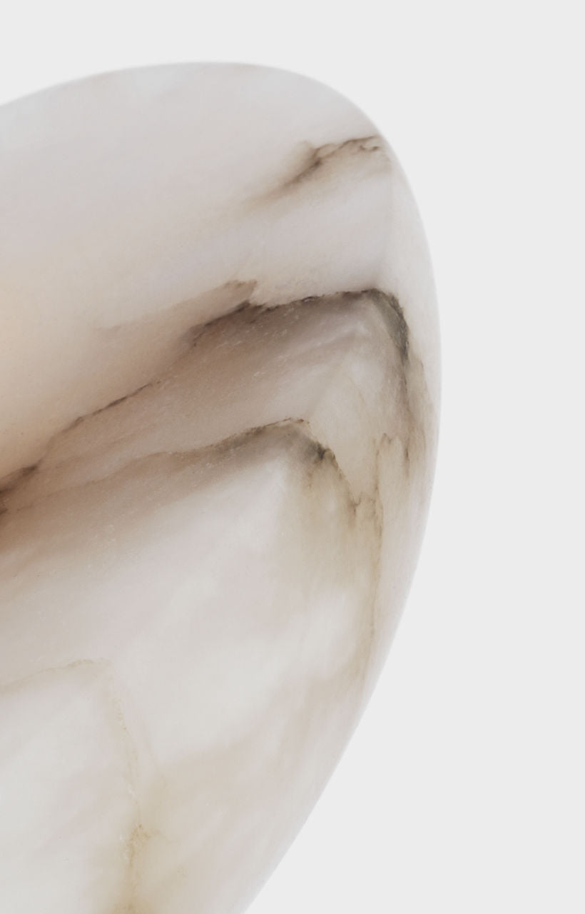 Cappello 12" Flush Mount | Alabaster and Antique-Burnished Brass