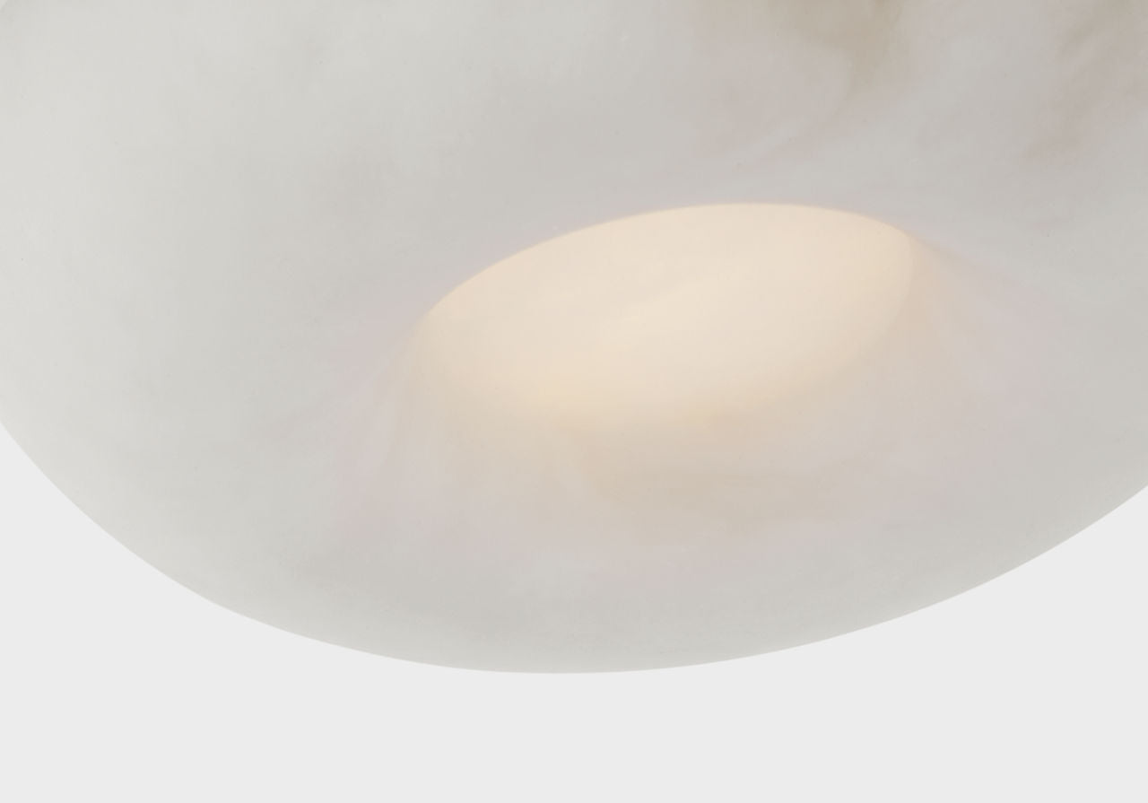 Cappello 12" Flush Mount | Alabaster and Antique-Burnished Brass
