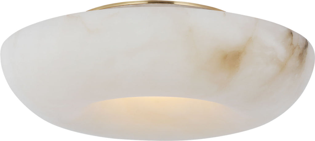 Cappello 12" Flush Mount | Alabaster and Antique-Burnished Brass