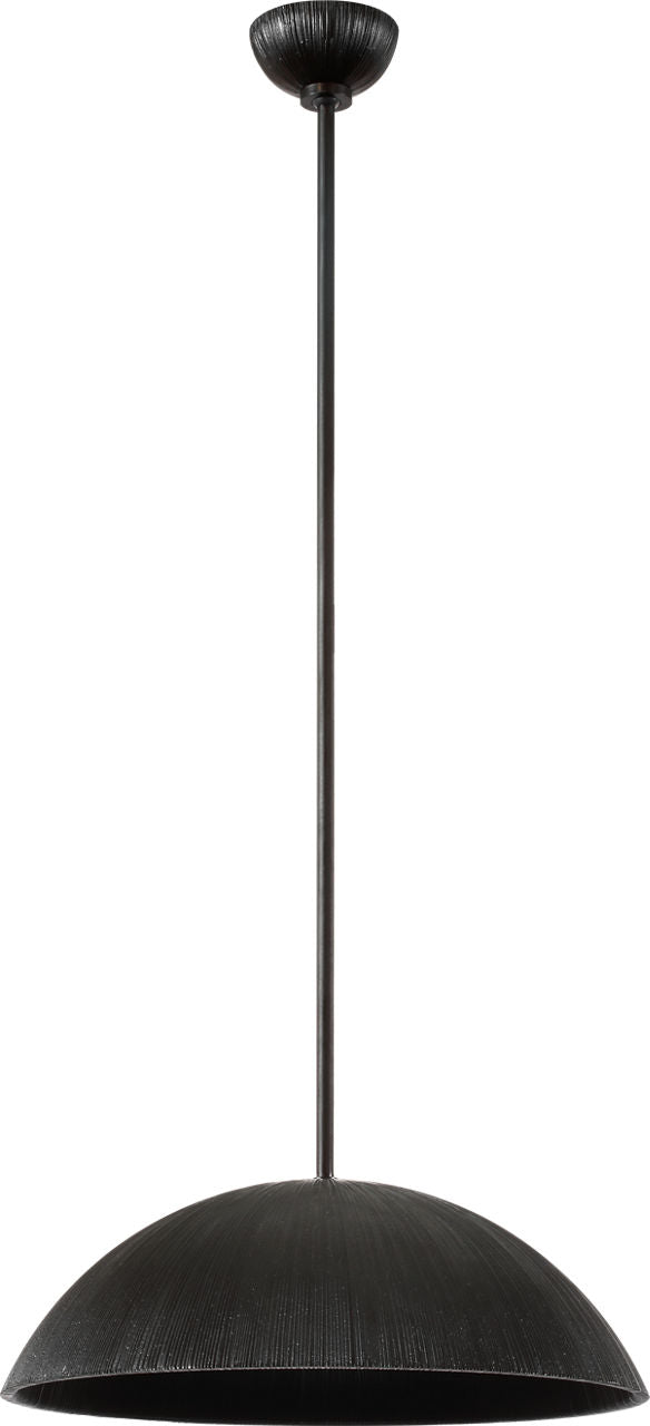 Utopia 18" Sculpted Pendant | Aged Iron | White Glass
