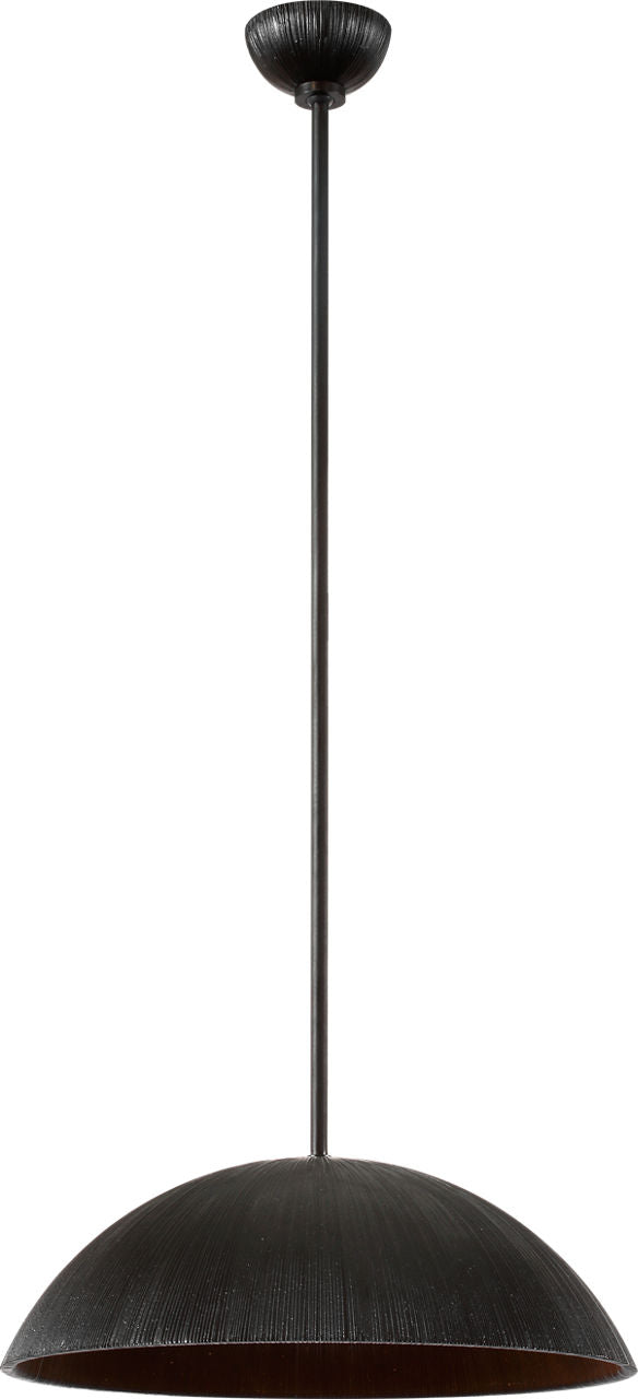 Utopia 18" Sculpted Pendant | Aged Iron | White Glass