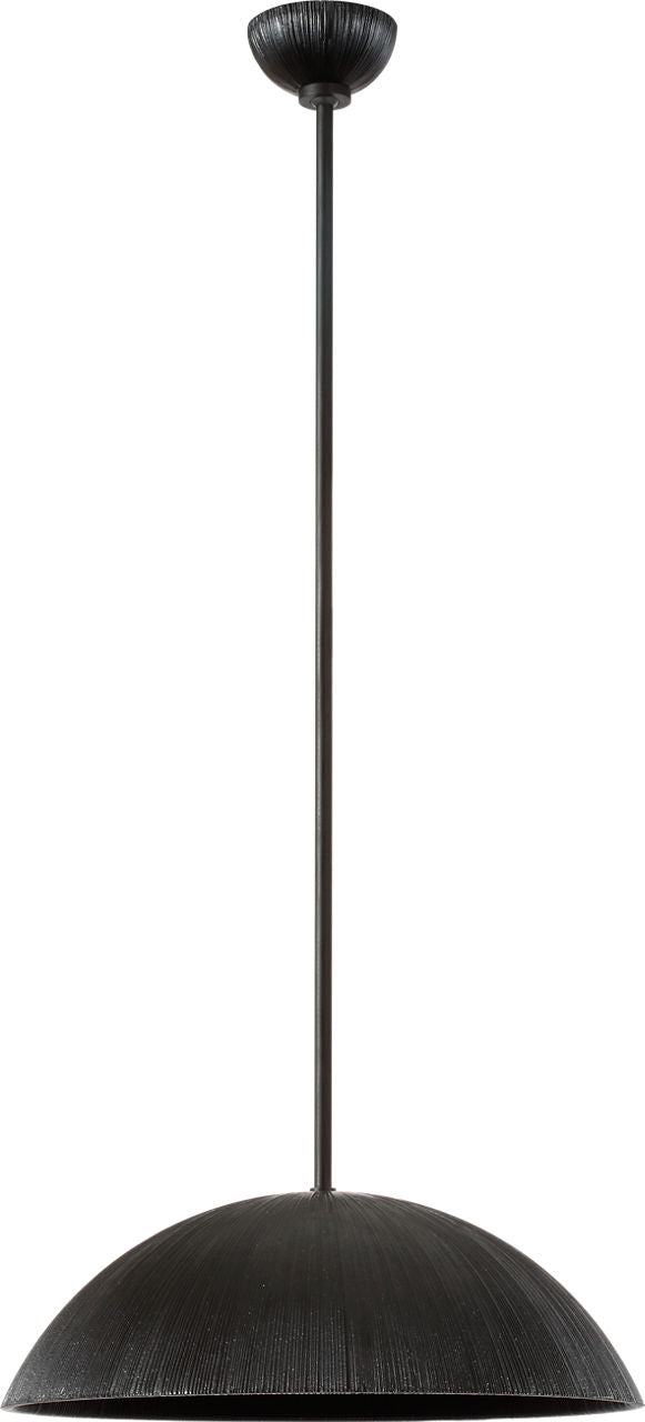 Utopia 18" Sculpted Pendant | Aged Iron | White Glass