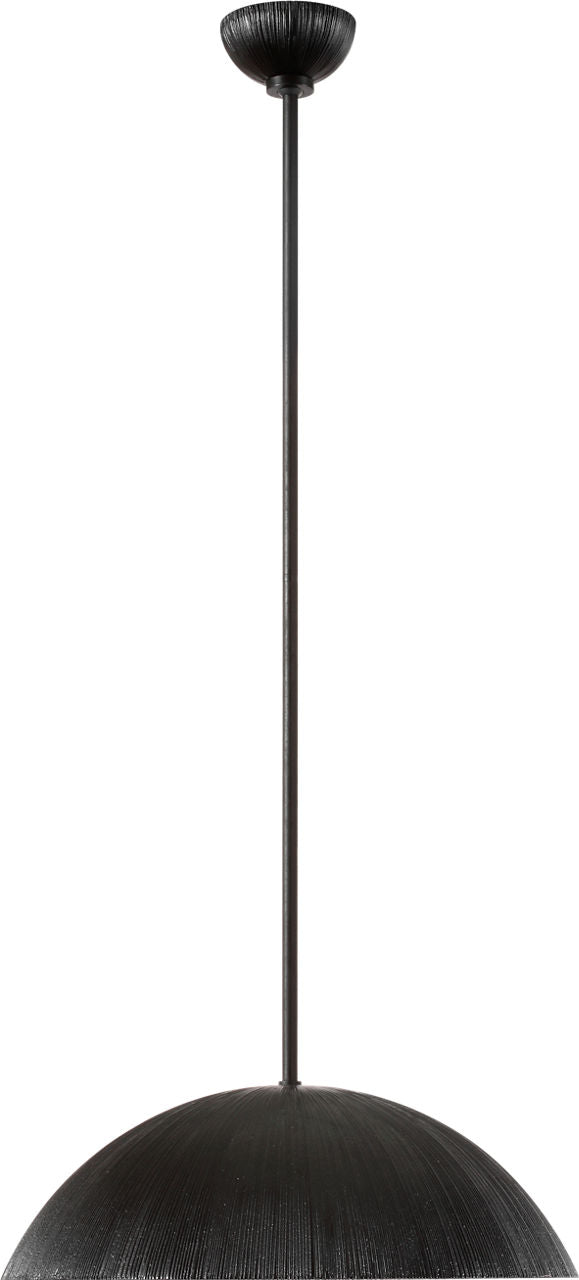 Utopia 18" Sculpted Pendant | Aged Iron | White Glass