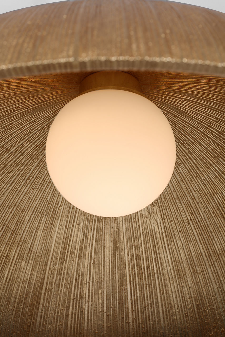 Utopia 18" Sculpted Pendant | Gild | White Glass