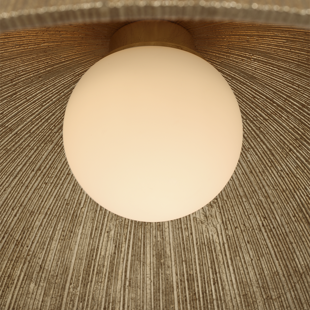 Utopia 18" Sculpted Pendant | Gild | White Glass