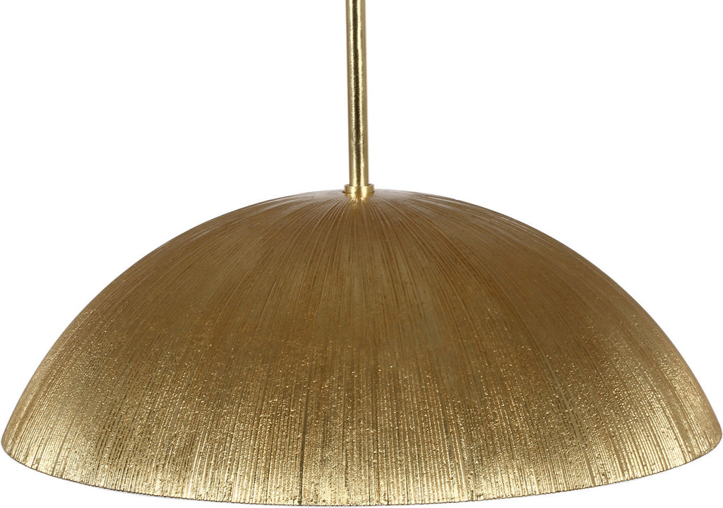 Utopia 18" Sculpted Pendant | Gild | White Glass