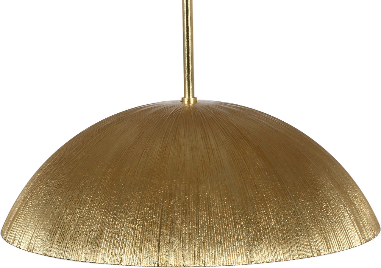 Utopia 18" Sculpted Pendant | Gild | White Glass