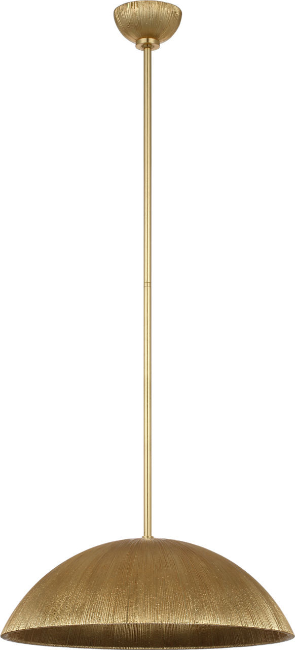 Utopia 18" Sculpted Pendant | Gild | White Glass