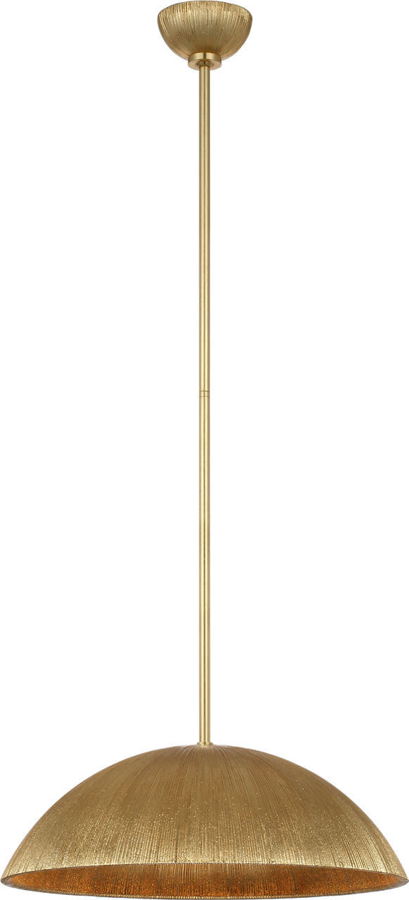 Utopia 18" Sculpted Pendant | Gild | White Glass