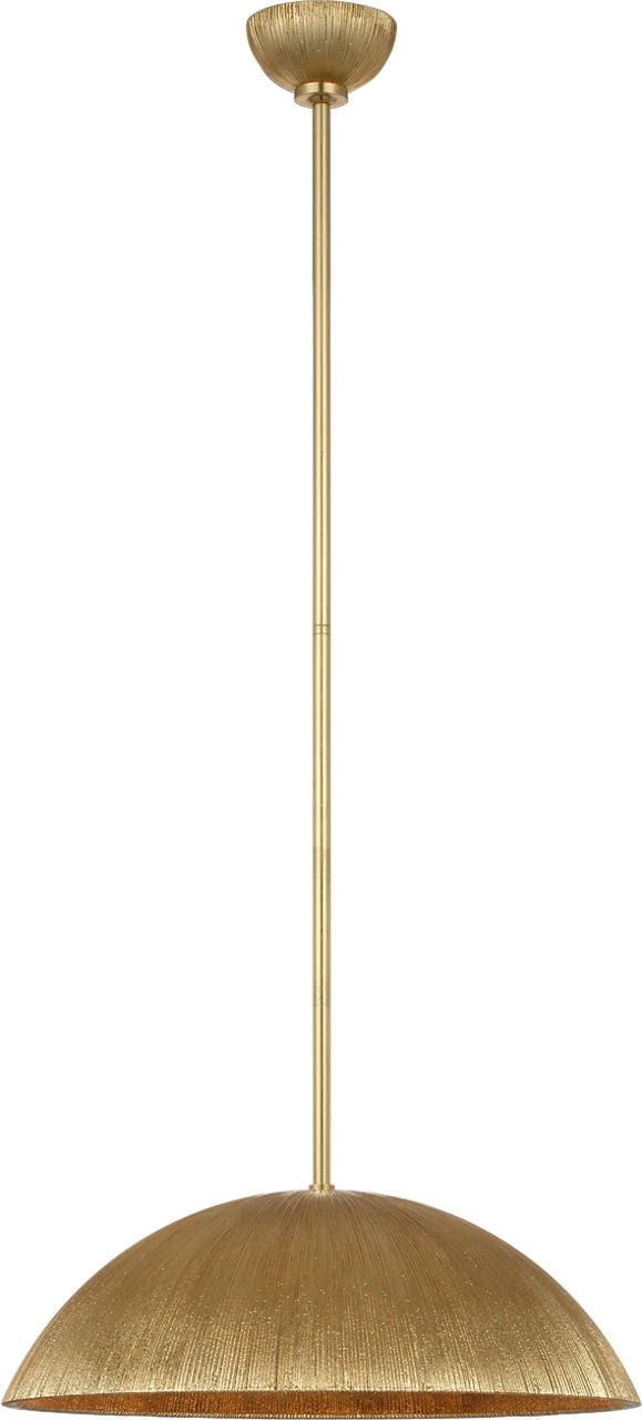 Utopia 18" Sculpted Pendant | Gild | White Glass