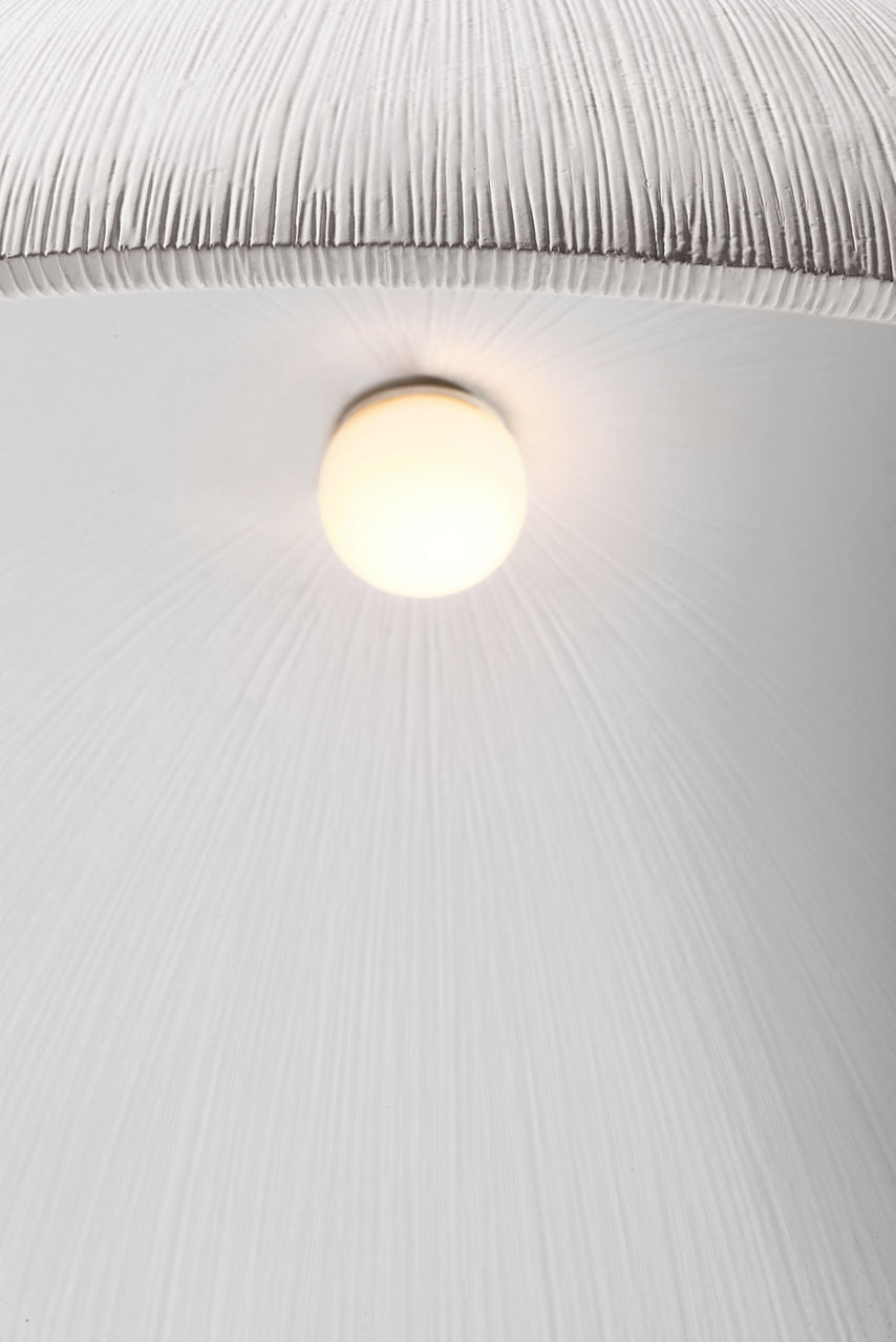 Utopia 18" Sculpted Pendant | Plaster White | White Glass