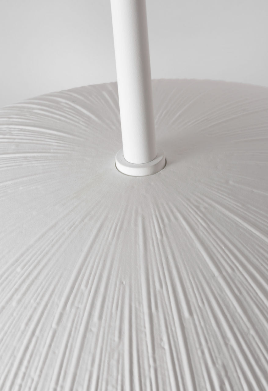 Utopia 18" Sculpted Pendant | Plaster White | White Glass
