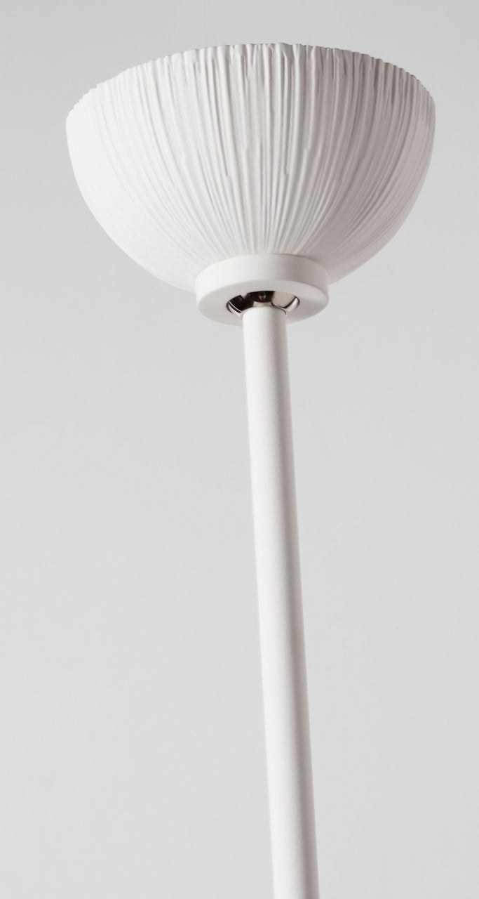 Utopia 18" Sculpted Pendant | Plaster White | White Glass