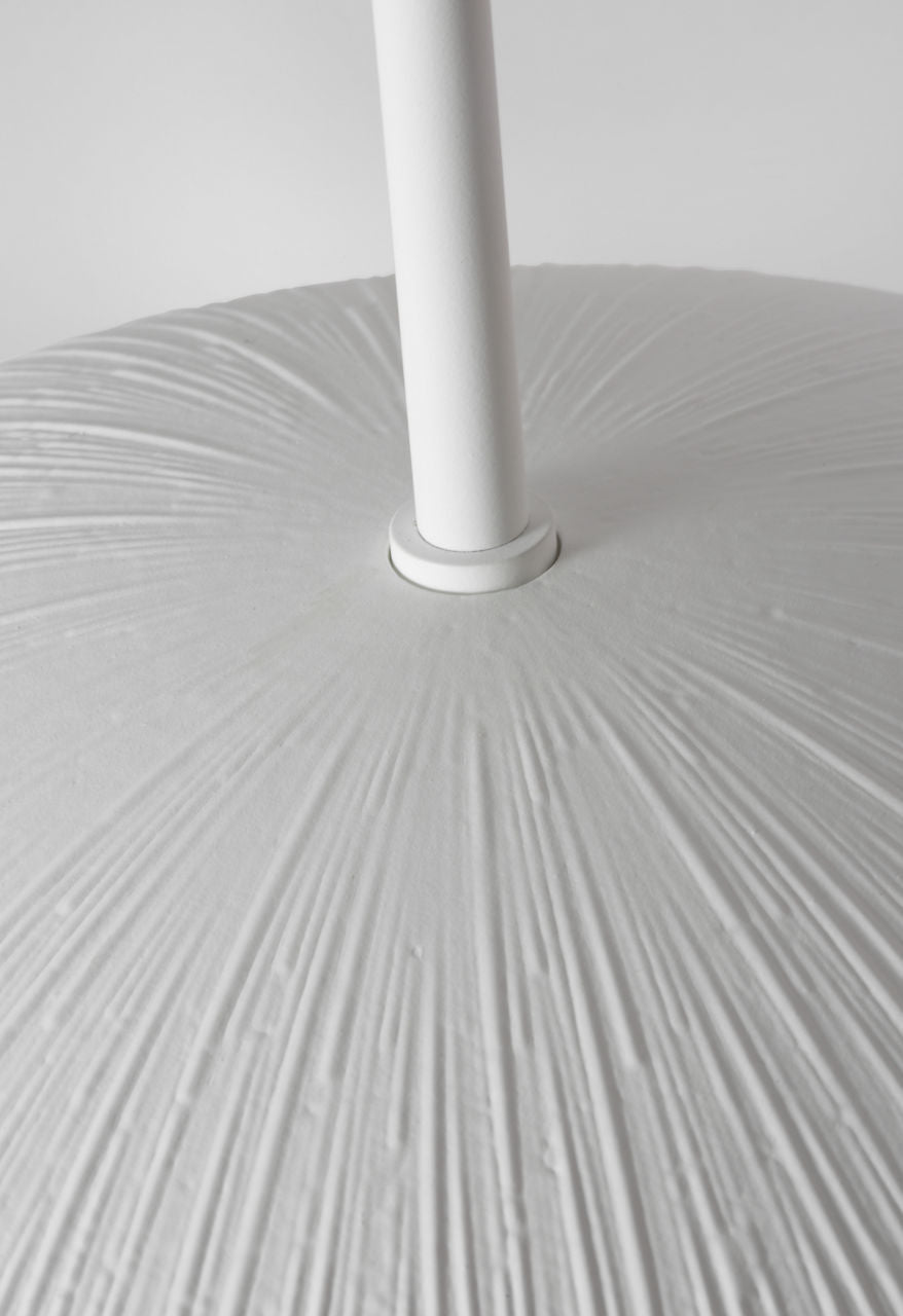 Utopia 18" Sculpted Pendant | Plaster White | White Glass