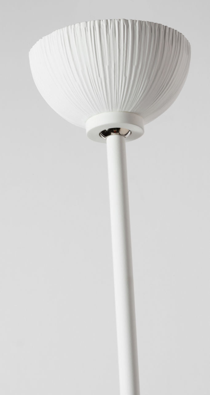 Utopia 18" Sculpted Pendant | Plaster White | White Glass