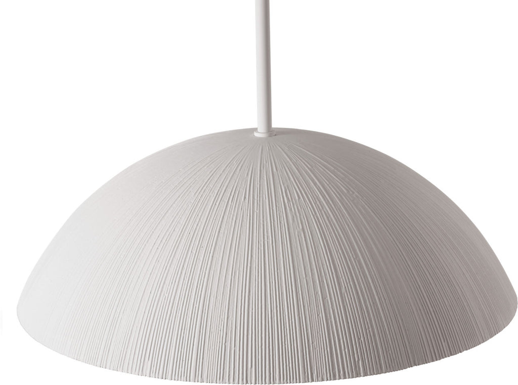 Utopia 18" Sculpted Pendant | Plaster White | White Glass