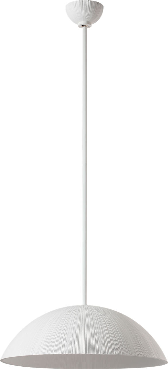 Utopia 18" Sculpted Pendant | Plaster White | White Glass