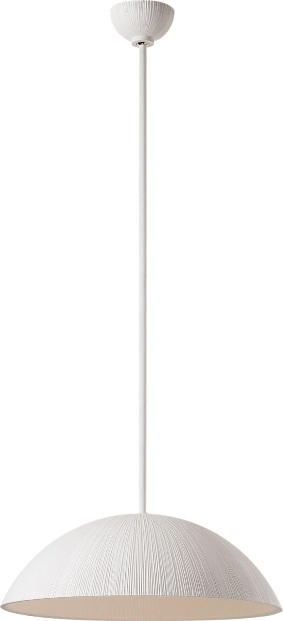 Utopia 18" Sculpted Pendant | Plaster White | White Glass