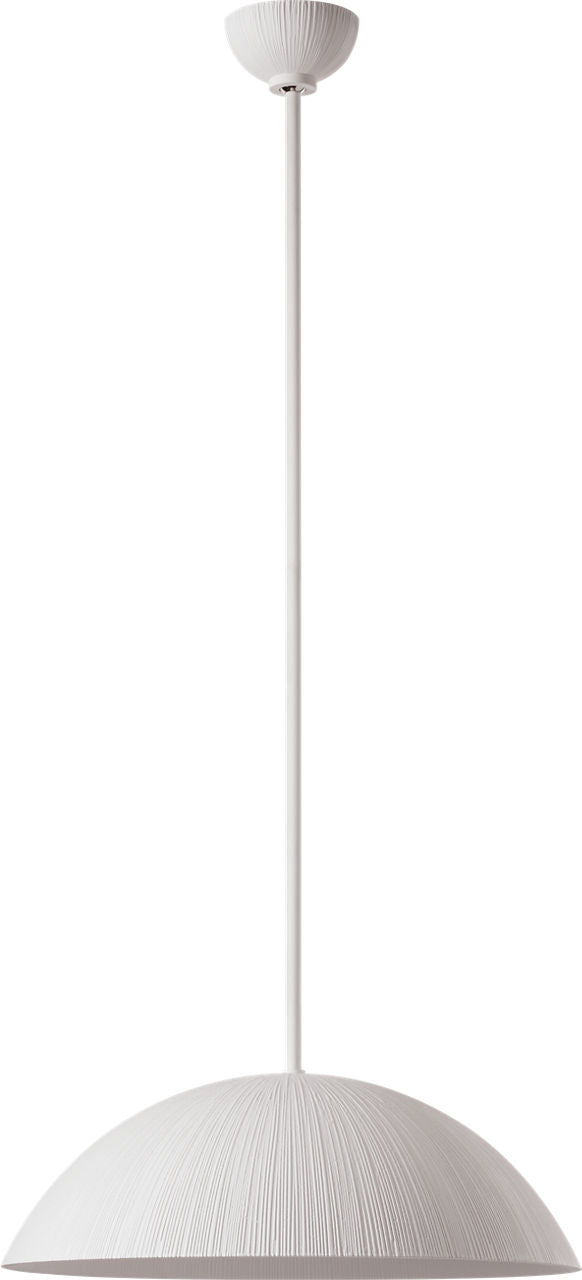 Utopia 18" Sculpted Pendant | Plaster White | White Glass