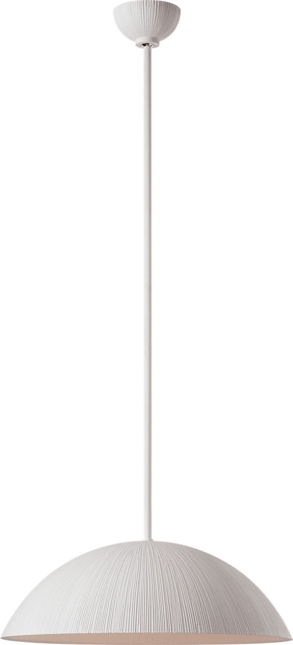 Utopia 18" Sculpted Pendant | Plaster White | White Glass