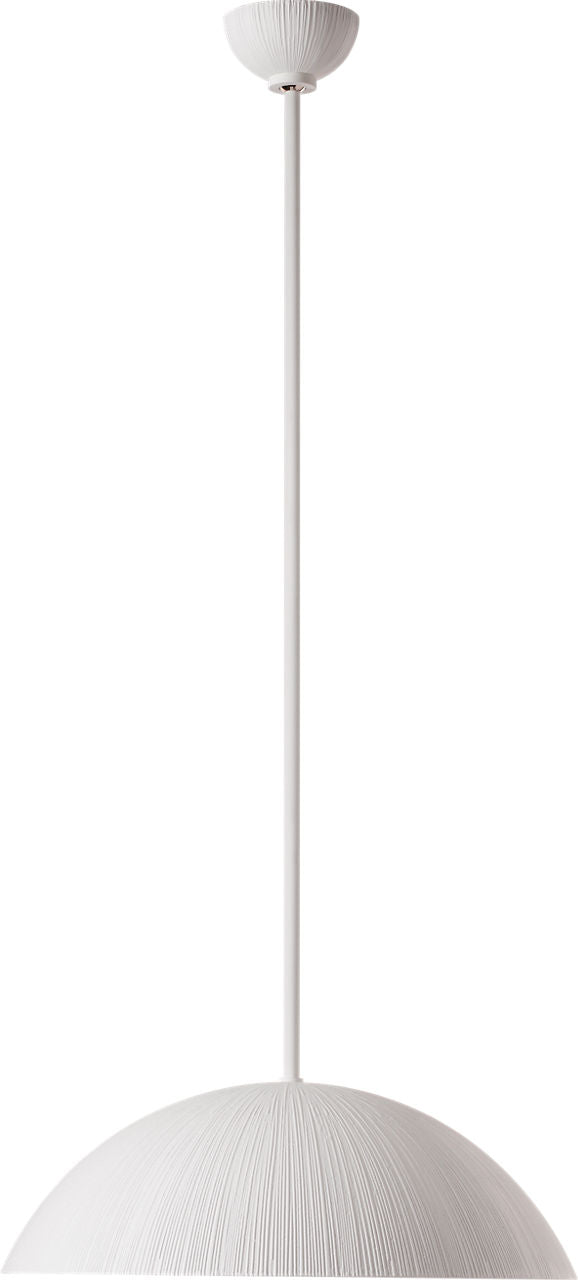 Utopia 18" Sculpted Pendant | Plaster White | White Glass