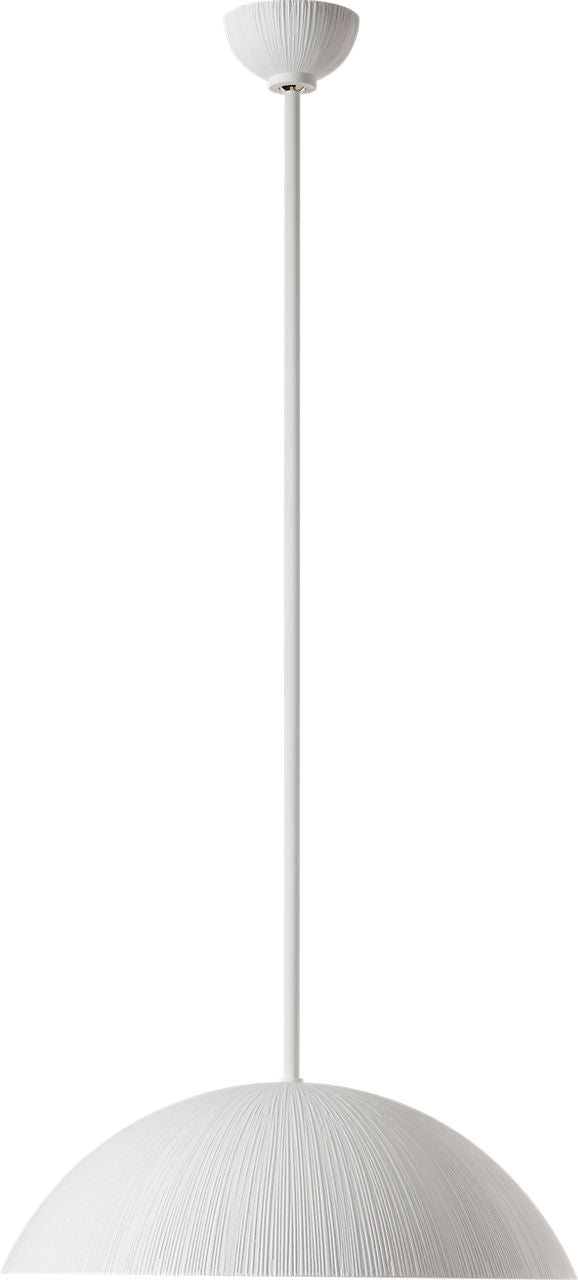 Utopia 18" Sculpted Pendant | Plaster White | White Glass