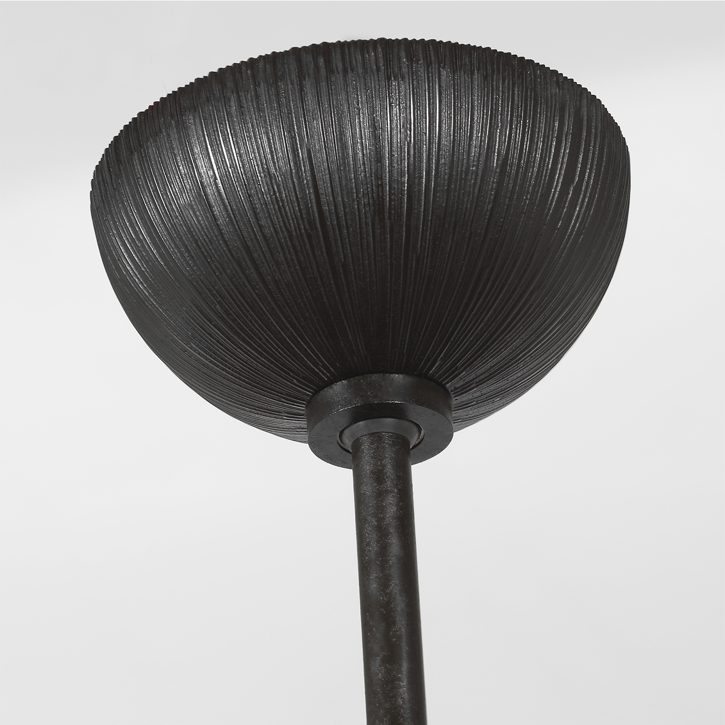 Utopia 48" Sculpted Pendant | Aged Iron | White Glass