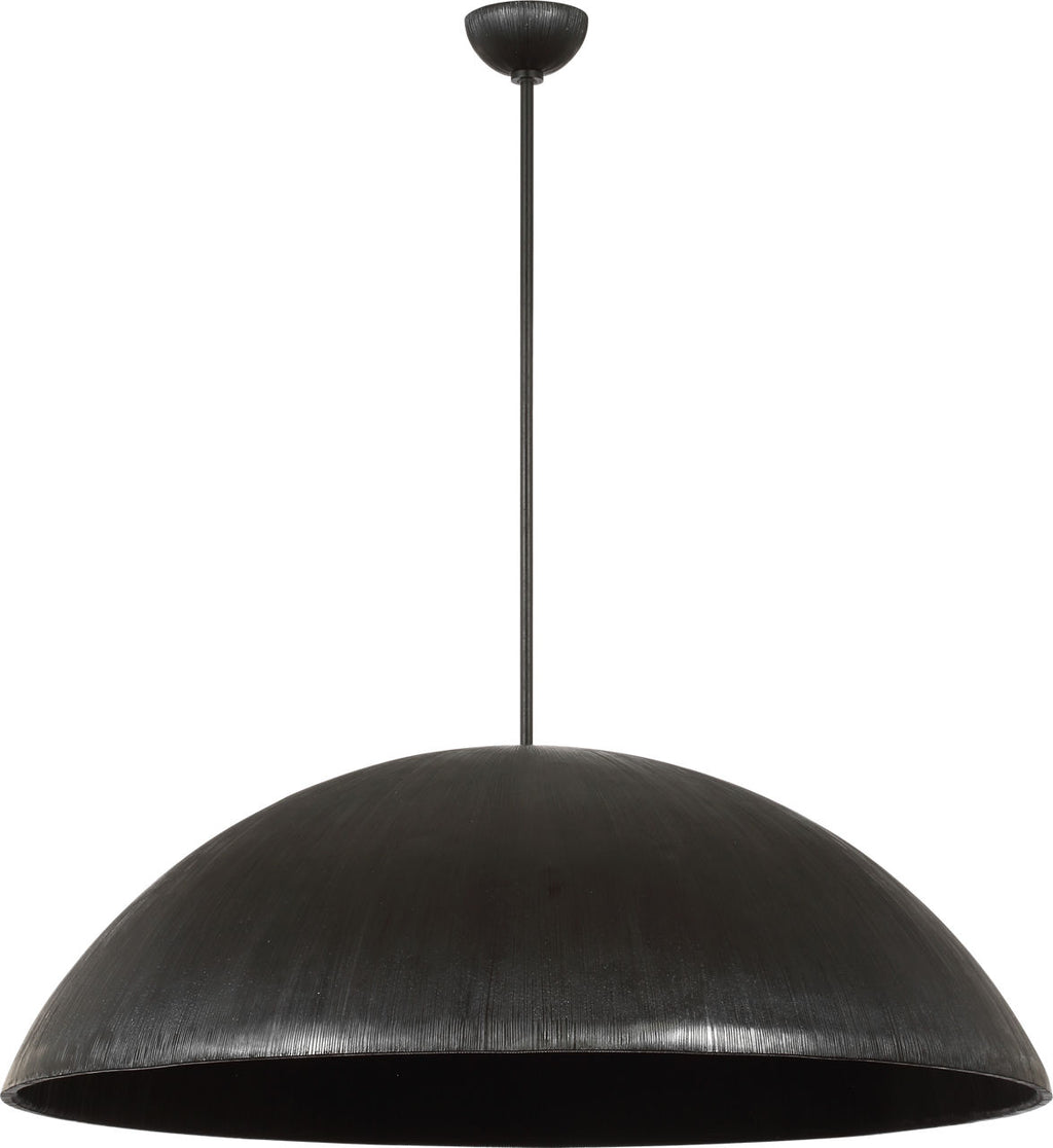Utopia 48" Sculpted Pendant | Aged Iron | White Glass