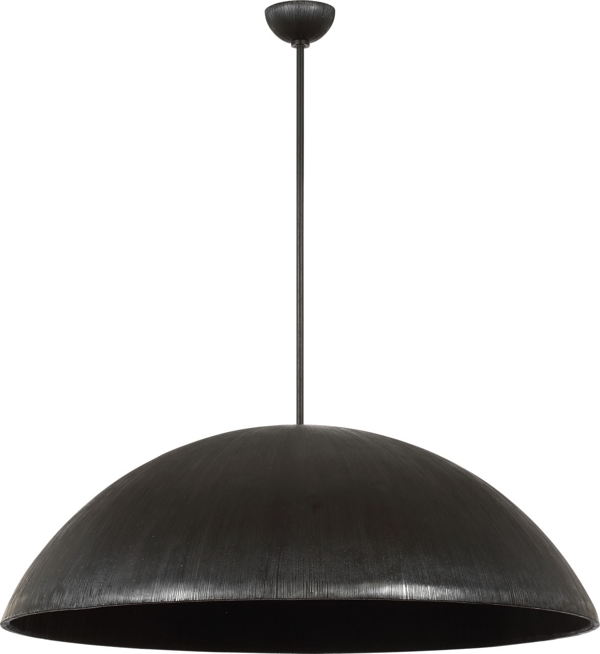 Utopia 48" Sculpted Pendant | Aged Iron | White Glass