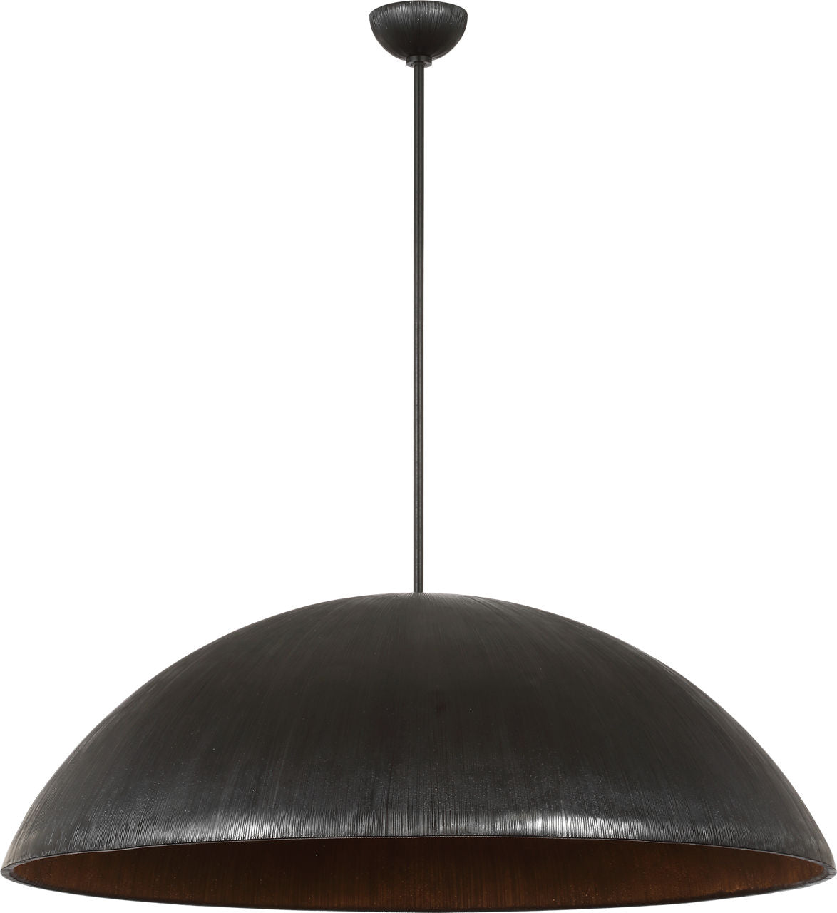 Utopia 48" Sculpted Pendant | Aged Iron | White Glass