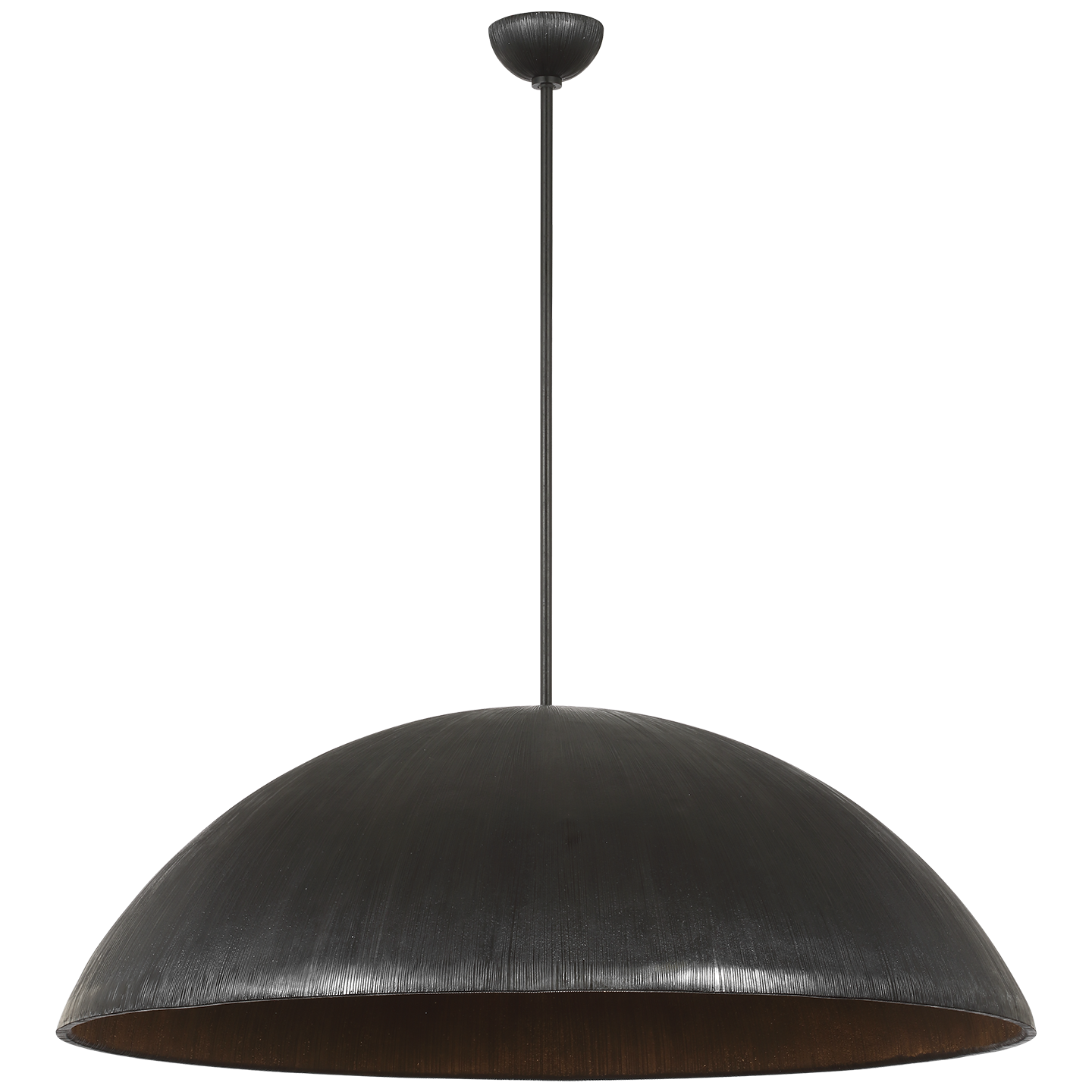 Utopia 48" Sculpted Pendant | Aged Iron | White Glass