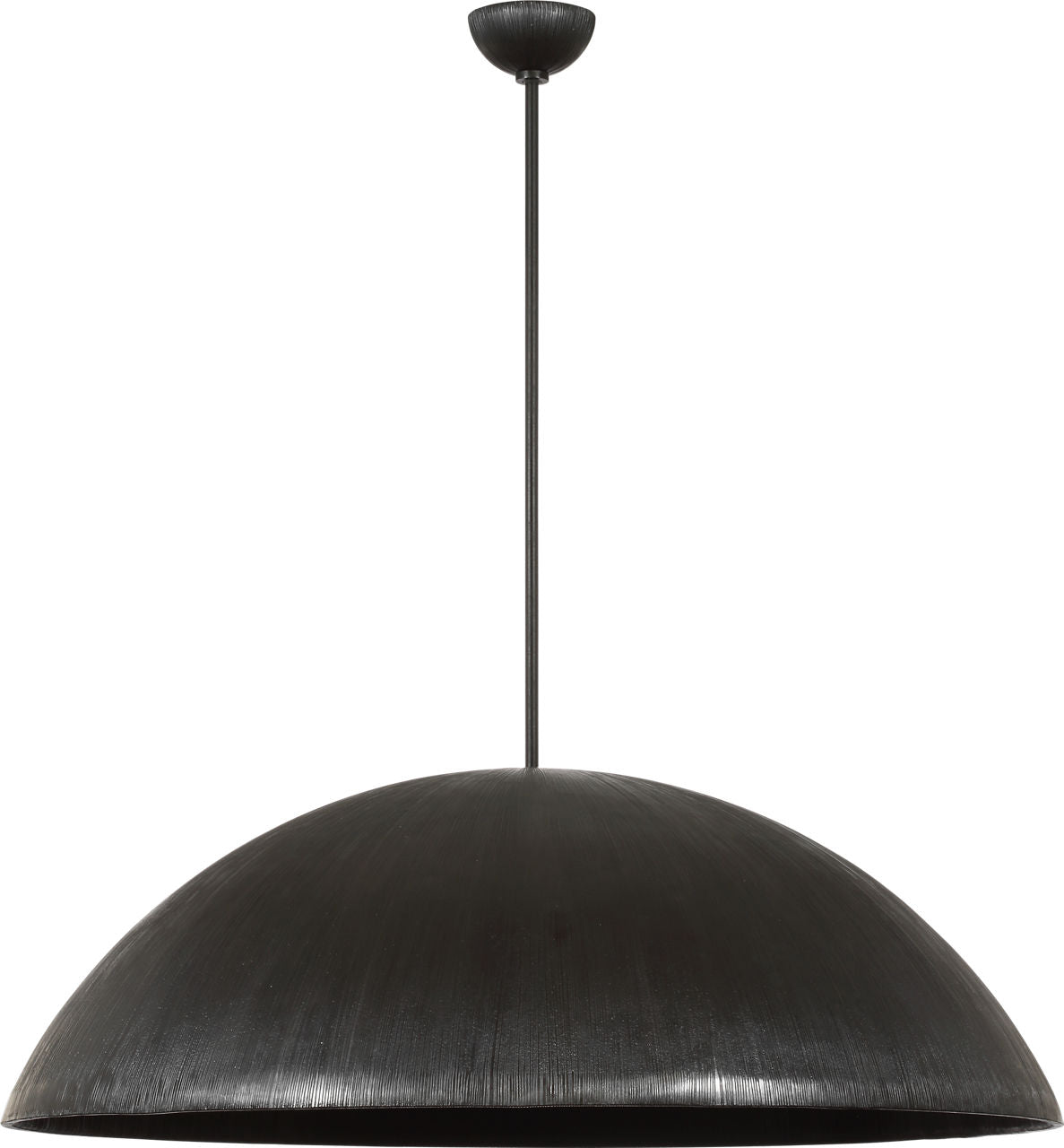 Utopia 48" Sculpted Pendant | Aged Iron | White Glass