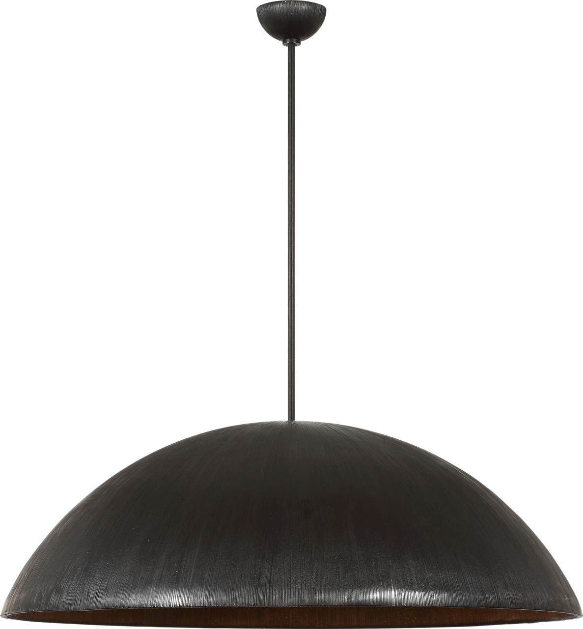 Utopia 48" Sculpted Pendant | Aged Iron | White Glass