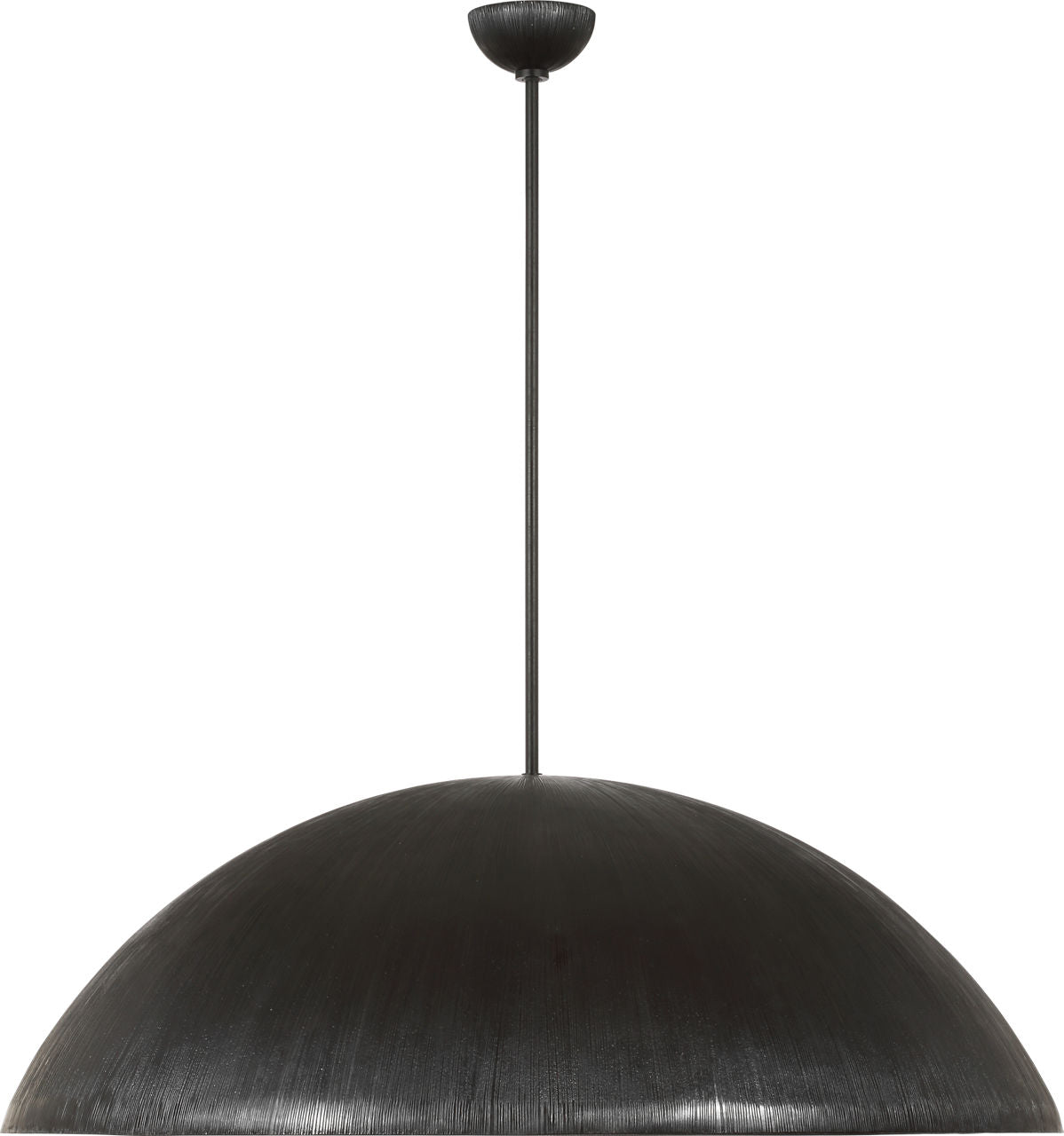 Utopia 48" Sculpted Pendant | Aged Iron | White Glass